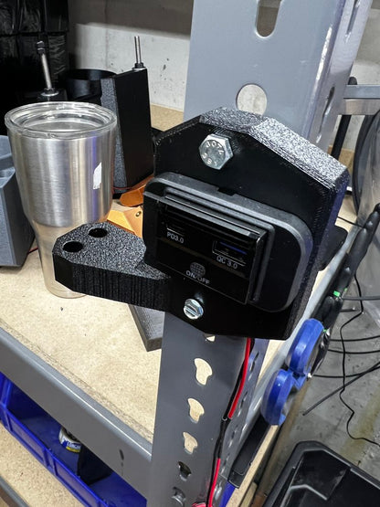 Generic Post Mount for tractors, 3D-printed by Farm Sip Supreme, installed