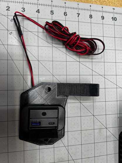 Generic Post Mount for tractors, 3D-printed by Farm Sip Supreme, side view