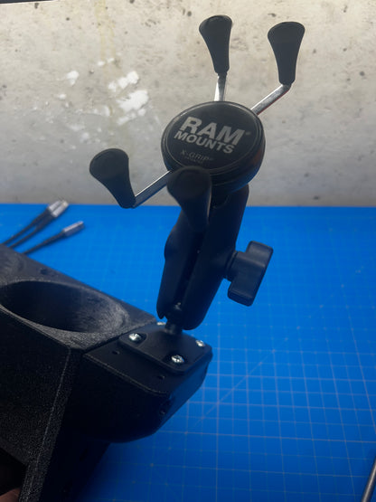 1" Ball Mount and Bracket for 30/40/50 Series Cup Holder, 3D-printed by Farm Sip Supreme, back view