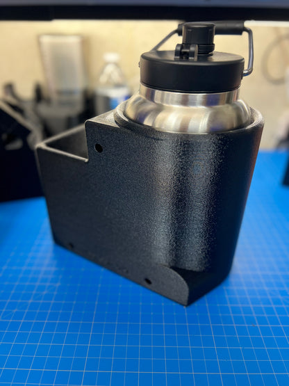 Inner Fender Mounted 5 and 3/8 Drink Holder with Bin for John Deere 5 Series, 3D-printed by Farm Sip Supreme, with parts