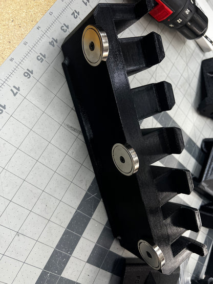 Magnetic Pry Bar Holder for service trucks, 3D-printed by Farm Sip Supreme, detail