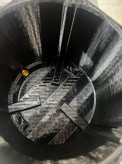 Magnetic Filter Drain/Prime Holder for service trucks, 3D-printed by Farm Sip Supreme, side view