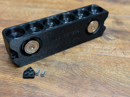 Magnetic 6 Pack Screwdriver Holder for service trucks, 3D-printed by Farm Sip Supreme, side view