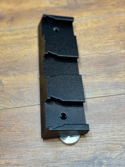 M18 Battery Triple Holder for service trucks, 3D-printed by Farm Sip Supreme, detail