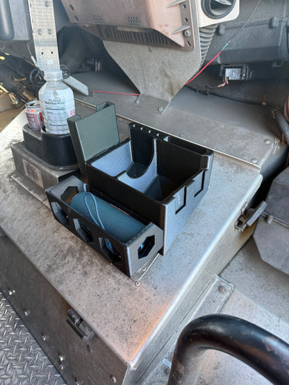 UPS Dvir Organizer, 3D-printed by Farm Sip Supreme, in the cab