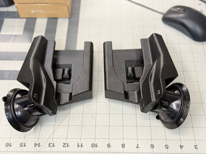 Skid Loader Glass Phone Suction Mount for skid steers, 3D-printed by Farm Sip Supreme, installed
