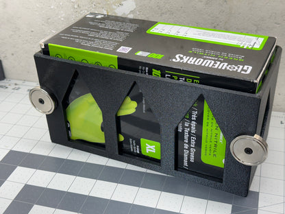 Gloveworks 8mil 100 Pack Holder for service trucks, 3D-printed by Farm Sip Supreme, installed