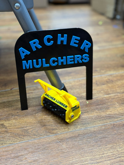 Archer Mulcher Boss Edition, Bruder Skid Loader Attachment, 3D-printed by Farm Sip Supreme