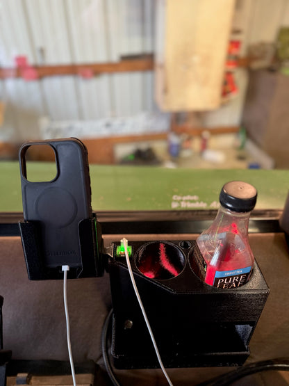 50/55 Series Utility Tractor Ash Tray Replacement Cup Holder, 3D-printed by Farm Sip Supreme, back view