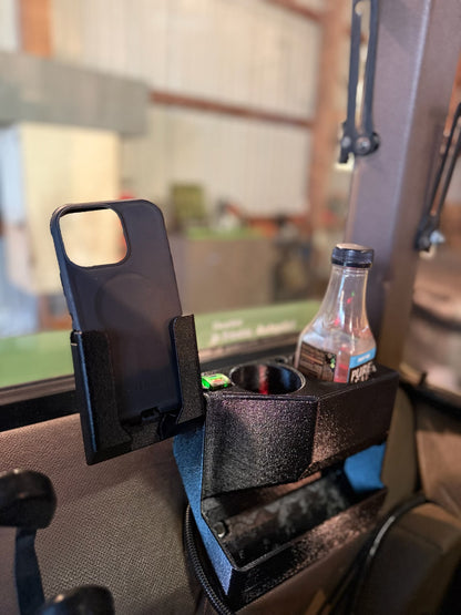 50/55 Series Utility Tractor Ash Tray Replacement Cup Holder, 3D-printed by Farm Sip Supreme, installed
