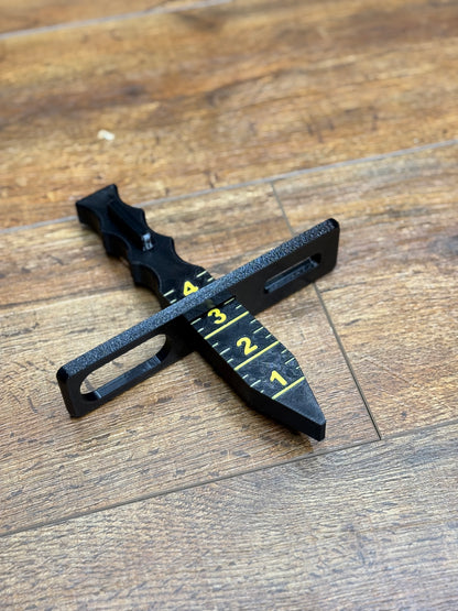 Seed Depth Tool, Color Lettering for planters, 3D-printed by Farm Sip Supreme, side view