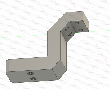 John Deere 4WD 1989-1993 Window Bracket, 3D-printed by Farm Sip Supreme, side view