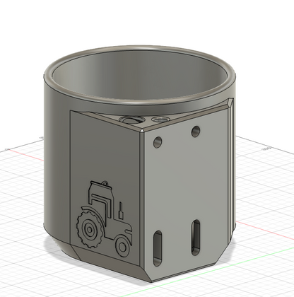 Gallon Yeti Mounted, 3D-printed by Farm Sip Supreme, side view