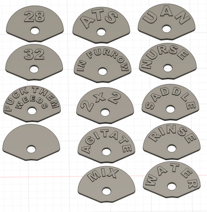 Banjo Handle Labels STL print file for the shop and farm, 3D-printed by Farm Sip Supreme