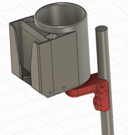 1" Vertical Round Tube Mount, 3D-printed by Farm Sip Supreme